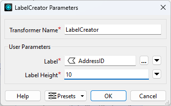Custom transformer user attributes become parameters in the main workspace